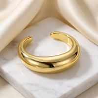 Gelang Manset Emas Tebal untuk Wanita, Ringan, Akrilik Cair, Organik, Lebar, Terbuka, Gaya Y2K, Perhiasan Pesta, Hadiah