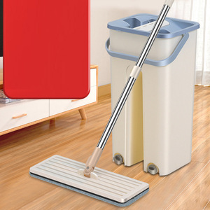 Cubo y fregona de microfibra para el hogar, accesorio escurrible para limpiar el suelo, utensilio de limpieza para el hogar - Product Image 2