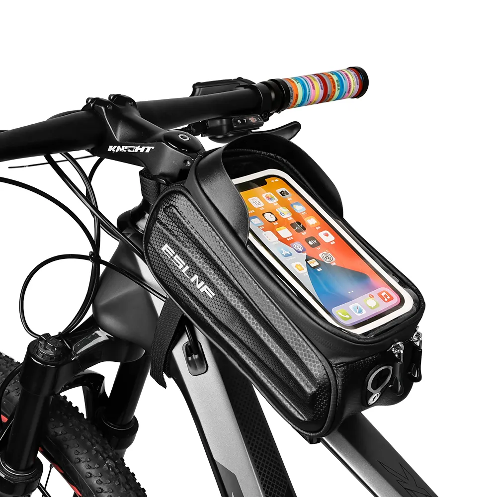 防水自転車電話フロントフレームバッグタッチスクリーンMTBロードサイクリングアッパーパイプ自転車電話バッグチューブバッグ
