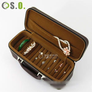 Boîte de rangement pour bijoux de luxe de haute qualité, boîte à bijoux de voyage, grande capacité, boîte à bijoux en cuir fonctionnelle avec poignée et serrure - Product Image 2