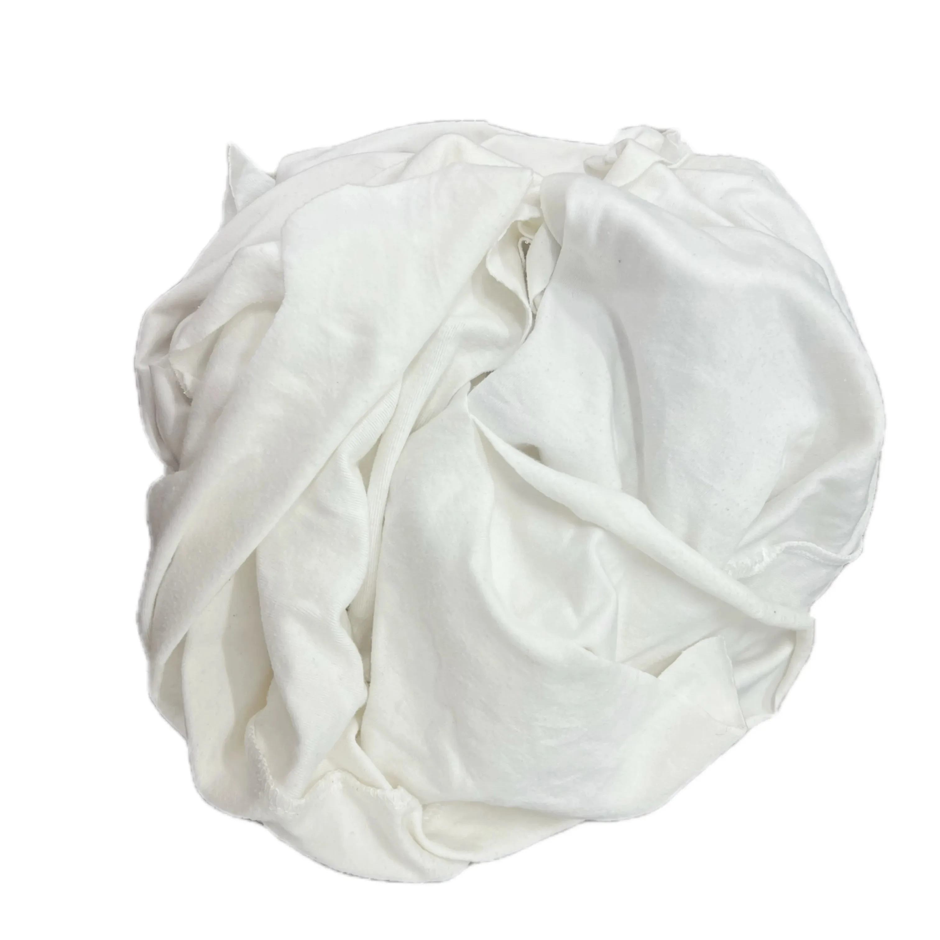 Chiffons de coton blanc en tissu de qualité A T-shirt de déchets textiles Chiffons de coton 100% Chiffons de nettoyage industriels en coton