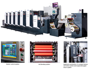 Uv flexo tự dính giấy quay dòng các tông trung chuyển liên tục 4 màu in Offset máy in nhãn rượu - Product Image 3