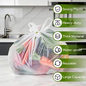 Biodegradable PE Material Plastic T-Shirt <b>Shopping</b> Bags Handles Reusable for Grocery Carry Bulk <b>Small</b> Business Supermarket Use - Product Image 5