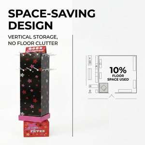 Présentoir de sol en carton personnalisé avec logo, support suspendu POP pour outils et parfums vendus en supermarchés - Product Image 2
