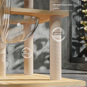 Durable Modern <strong>Large</strong> Wood <strong>Scratching</strong> <strong>Post</strong> with Plush Ball Toy Kitten Indoor Climbing Frame <strong>Cat</strong> Tree House - Product Image 5