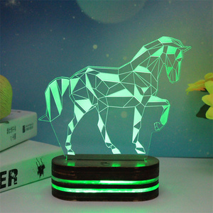 Lampe LED 3D en acrylique en forme d'<span class=keywords><strong>ours</strong></span> et de cœur, design personnalisé, veilleuse pour bébé, éclairage de sommeil - Product Image 3