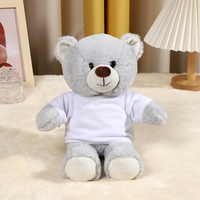 Ourson en peluche ventre blanc avec logo personnalisable peluche avec logo de sublimation poupée ours en peluche personnalisée pour enfants cadeau décoration de la maison