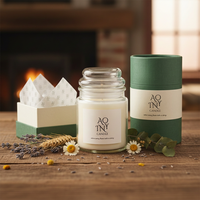 AOYIN Pot de cire de soja de luxe Bougies avec couvercle en gros différents arômes Grand pot en verre pour barres de marque privée pour Pâques Diwali Ramadan