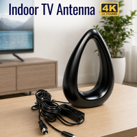 Antena de TV Digital para Interiores 4K 1080P HDTV con Amplificador, Canales Locales Gratuitos ASTC DVB-T2, Antena de TV Digital de Escritorio para Casa, RV y Camping