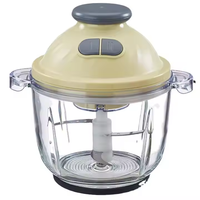 Robot culinaire électrique 400W, 2 vitesses, haute efficacité, bol en verre, hachoir à légumes et à oignons, broyeur à viande 2L, bol compatible lave-vaisselle 1