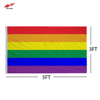 Vente en gros de drapeaux arc-en-ciel personnalisés de 3*5 pieds LGBT Pride Day 100% drapeaux gays en polyester drapeaux arc-en-ciel en gros