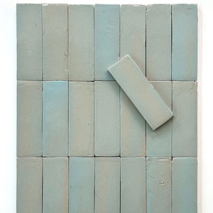 Carreaux en porcelaine zellige carrés bleu clair faits à la main, carreaux muraux en céramique rustique de haute qualité, intérieur luxueux, antibactérien, <span class=keywords><strong>maison</strong></span> - Product Image 2