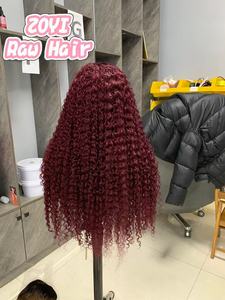 วิกผมแท้แบบลูกไม้ด้านหน้า 99J Burgundy Deep Wave ขนาด 13x4  ลูกไม้โปร่งแสง HD สีแดงอินเดีย สำหรับผู้หญิงผิวสี - Product Image 1