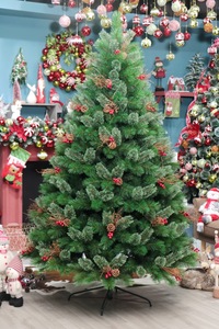 210cm 7FT <span class=keywords><strong>Arbre</strong></span> de Noël Artificiel Automatique Pin Aiguille Fleur Conception Comprend Support En Métal pour Festival <span class=keywords><strong>D</strong></span>écorations De Fête - Product Image 3