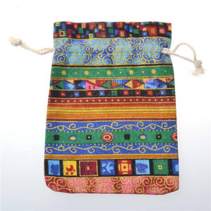 Gros Style Ethnique Wenwan Bouddhiste Perles Sac De Rangement Petit Coton BIJOUX Porte-Monnaie SACchet Cosmétique Sac Élégant Cordon De Serrage - Product Image 3