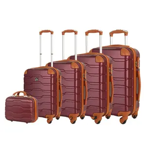Pp pc abs conjunto de 5 peças com fechadura tsa girador, 12 20 24 28 32 polegadas expansível mala de bagagem
