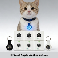 Nouveau traceur GPS Bluetooth pour animaux de compagnie avec lumière LED, certifié Apple MFi, dispositif anti-perte à positionnement global