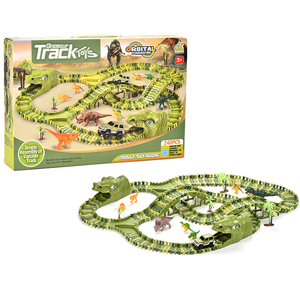 Trakres Khủng Long Phiêu Lưu 240Pcs Theo Dõi Thiết Lập Với Jurassic Xe Ô Tô Gốc Học Tập Đồ Chơi Linh Hoạt Đua Theo Dõi Cho Trẻ Em Lứa Tuổi 4 + - Product Image 1