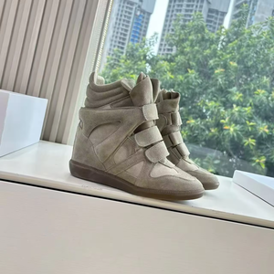 Chaussures de créateur pour femmes, baskets en cuir de luxe, baskets à scratch, baskets streetwear de créateur - Product Image 6