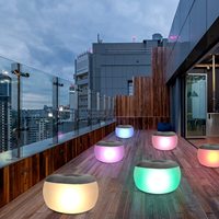 Sofá inflable de PVC para interiores y exteriores, silla hinchable con luz LED, venta al por mayor