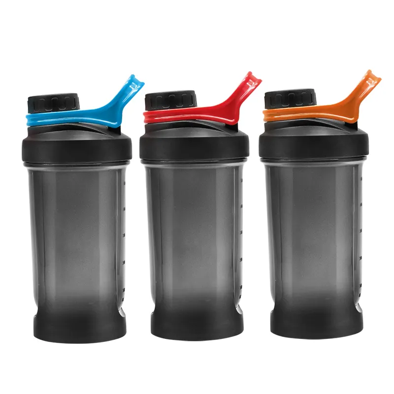 Custom Logo Plastic Proteïne Shaker Fles Fitness Sport Waterfles 20Oz/600Ml