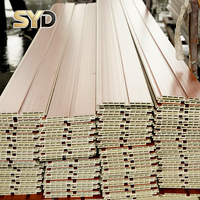 Panel Dinding Dekoratif Interior WPC Fluted Slat Cladding untuk Ruang Tamu, Hotel, Kantor, dan Toko
