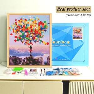 Pintura de diamantes moderna, kit de arte de diamantes con taladro redondo, pintura de diamantes con marco rectangular, decoración de pared DIY, arte de diamantes - Product Image 2