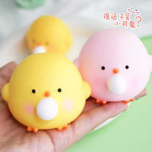 Adorables jouets souple en EVA poulet et cochon qui soufflent des bulles, décorations de bureau, jouets anti-stress pour filles - Product Image 2
