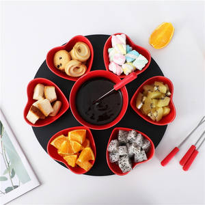 Pots à <span class=keywords><strong>fondue</strong></span> en céramique de haute qualité, écologiques, personnalisés, pour restaurant, chauffe-beurre, chauffe-chocolat, chauffe-fromage, avec couvercle en bambou - Product Image 5