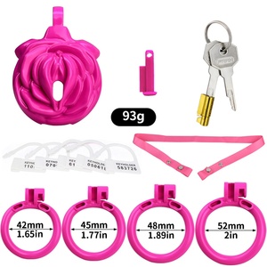 Dispositivo de Castidad Masculino en Forma de Rosa FRRK, Cinturón con Correa, Jaula para Pene de Resina ABS, Jaula de Castidad BDSM, Juguetes Sexuales con Bloqueo de Pene para Hombres Gay - Product Image 2