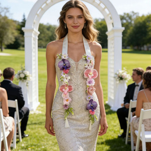 Couronne de fleurs artificielles personnalisable DIY pour la remise des diplômes, ensemble de colliers floraux pour la saison des diplômes, fleurs pour la décoration de mariage - Product Image 4