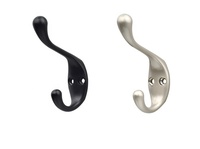 Crochets muraux modernes en zinc noir robustes pour salle de bain