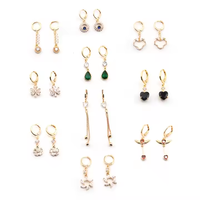 Boucles d'oreilles tendance pour femmes en acier inoxydable doré, accessoires de mode mignons avec zircon