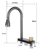 Robinet de cuisine extractible Flying Rain Waterfall, robinet à double fonction eau froide et chaude