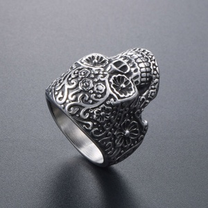 Wholesale 316L Stainless Steel Hip Hop <b>Ring</b> Goth Viking <b>Titanium</b> Skull <b>Ring</b> Waterproof Designer Fashion Men's Engagement Copper - Product Image 3