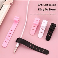 Organisateur de câbles portable et réutilisable en silicone, enrouleur de cordons USB et d'écouteurs, clips de gestion de fils pour bureau