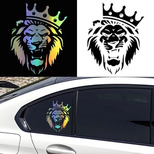 Personalizado Majestic Lion Profile Calcomanía automotriz Rainbow Vinilo Lion Sticker Car Graphics Decoraciones adhesivas - Product Image 5