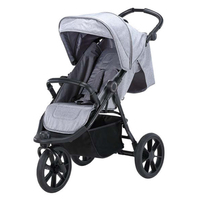 Poussette tout-terrain 3 roues en alliage d'aluminium Brigthbebe, capacité de charge 20 kg, compatible avec les systèmes de voyage, utilisation facile à une main