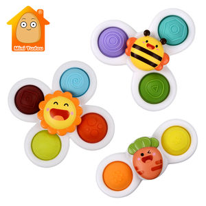 Mini Tudou 3 pièces dessin animé moulin à vent rotatif apprentissage précoce <span class=keywords><strong>bébé</strong></span> jouet de bain <span class=keywords><strong>ventouse</strong></span> toupie Spinner jouet pour enfant en bas âge - Product Image 1