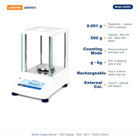 Balance analytique JINGFEI JA5003 1 mg, protection en verre 500 g, poids 500 g, fournisseur d'usine OEM