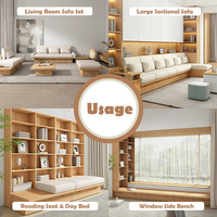 Nuevo Diseño de Sofá Futón, Muebles de Madera Minimalistas para Sala de Estar, Sofá de Diseño Estilo Japonés