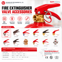 Valve de tête d'extincteur CO2 à poignée rouge certifiée CE en laiton pour bouteilles de 1 à 12 kg, OEM disponible