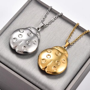 Bonito Collar con Colgante de Acero Inoxidable con Marco de Fotos de Mariquita para Mujer y Hombre, Cadena con Dijes de Marco de Fotos para Guardar Recuerdos, Joyería Metálica - Product Image 3