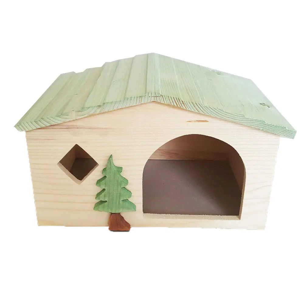 木製ハムスター隠れ家小さなペットの眠っている小屋