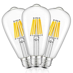 Chất Lượng Cao Glass Bìa Trang Trí Đèn <span class=keywords><strong>3</strong></span> Gói 6W 360 Bằng <span class=keywords><strong>Led</strong></span> Edison Bóng Đèn Dây Tóc ST64 E27 Thay Đổi Độ Dài tuổi Thọ - Product Image 2