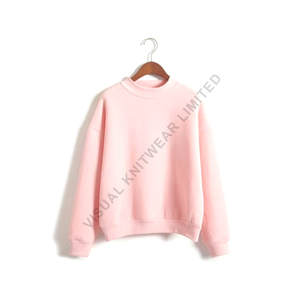 Sweat-shirt polaire surdimensionné pour femmes avec logo personnalisé Vente en gros Sweat-shirt uni en coton pour femmes pour la mode hivernale - Product Image 1