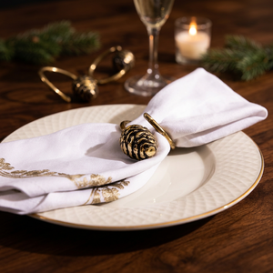 Luxury Brass <b>Pinecone</b> Napkin Ring 4.5cm Wedding Table Decoration Durable Design - Product Image 5