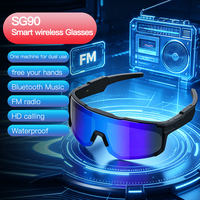 Lunettes intelligentes IA avec musique Bluetooth, commande tactile, cadre ABS, batterie 200 mAh, IPX4, verres foncés