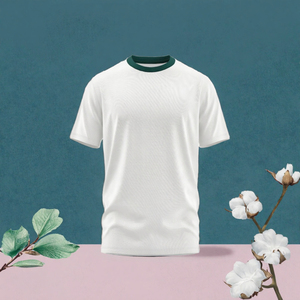 Camiseta de Hombre con Cuello Redondo y Costuras en Contraste, Manga Corta, Tejido de Punto, 100% Algodón, Personalizable con Logotipo - Product Image 3