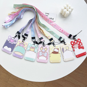 Large Head Cartoon Figure Long Rope Hanging Neck Badge Student Card Campus Card Holder